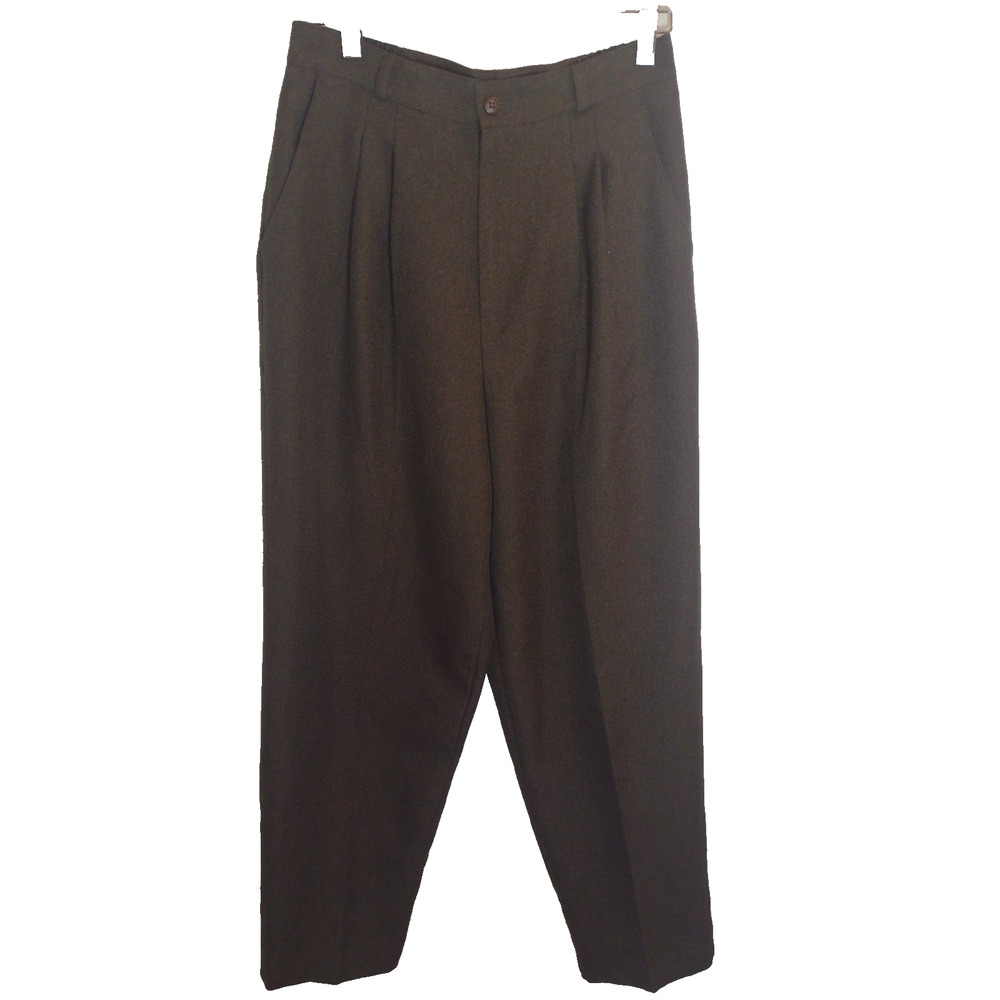 Dress Barn Pleated Pants Women’s Classic Fit Polyester Trousers Dress brown 10